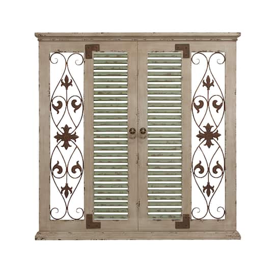 Beige Rustic Floral Wood Wall Decor, 40" x 40"